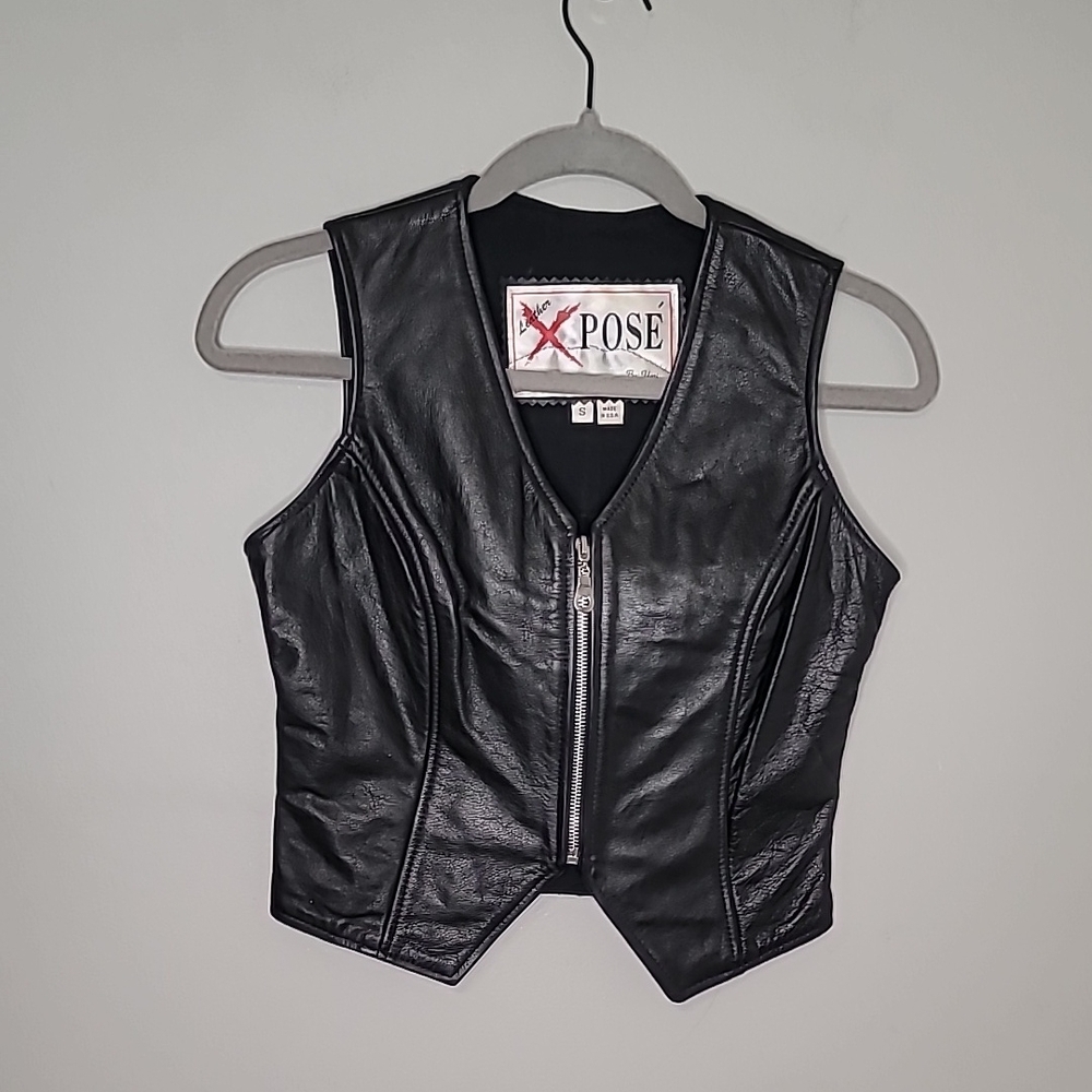 Harley-Davidson Women's Size Small Black genuine Leather Motorcycle Vest - Picture 3 of 10